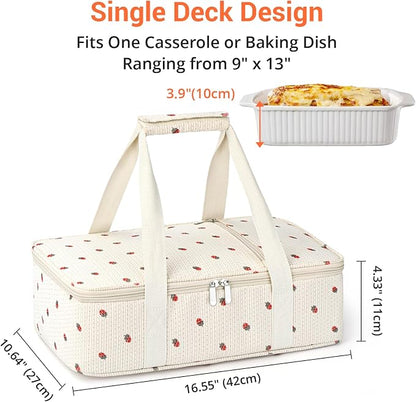 Insulated Casserole Carrier for Hot or Cold Food, Pie Carrier Bag Lunch Bag - Image 2