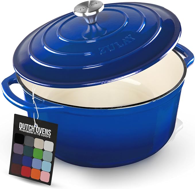 Zulay Kitchen 6 Quart Enameled Cast Iron Dutch Oven Pot by ZulayKitchen