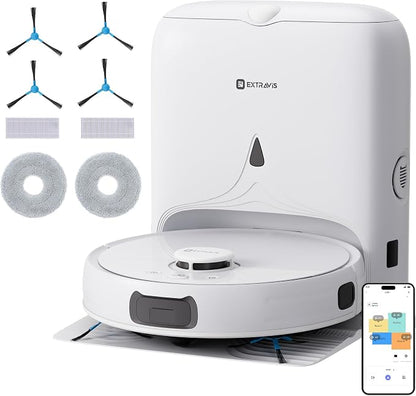V5 Robot Vacuum and Mop, 8500Pa Suction, Laser Navigation, Self-Emptying by EXTRAVISSmartHomeRobotVacuum