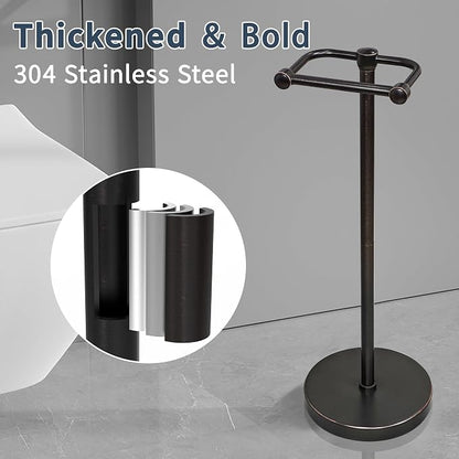 RARXTR Toilet Paper Holder Stand, Post Pivoting Design Free Standing Toilet - Image 5