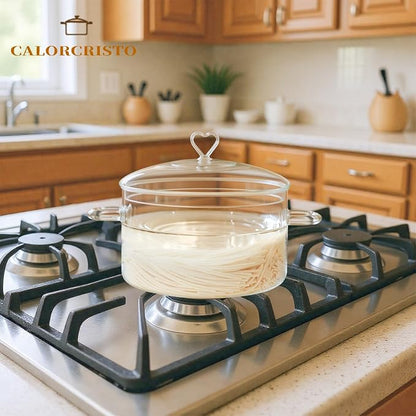 3 L Glass Cooking Pot with Lid, Glass Simmer Pot, Save Energy, Heat Resistant - Image 3