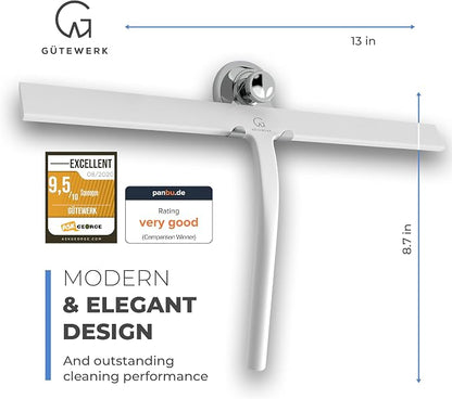 GÜTEWERK Shower Squeegee for Glass Doors, Silicone Window Squeegee, Bathroom - Image 3