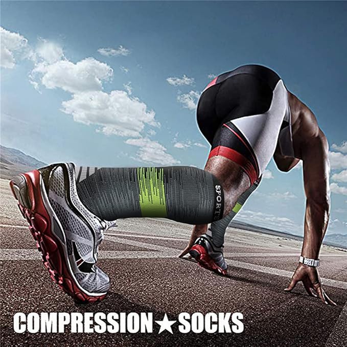 CHARMKING Compression Socks for Women & Men Circulation (3 Pairs) 15-20 mmHg is Best Support for Athletic Running Cycling