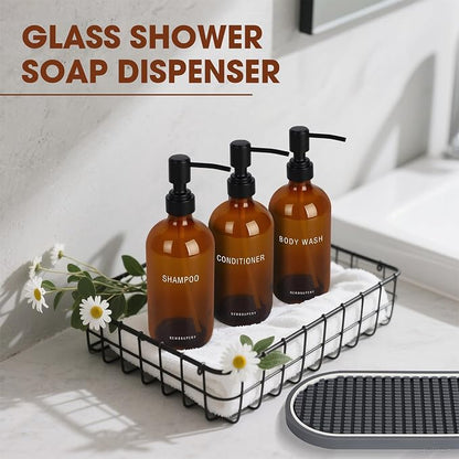 Glass Shampoo and Conditioner Dispenser-Shampoo Dispenser - Image 4