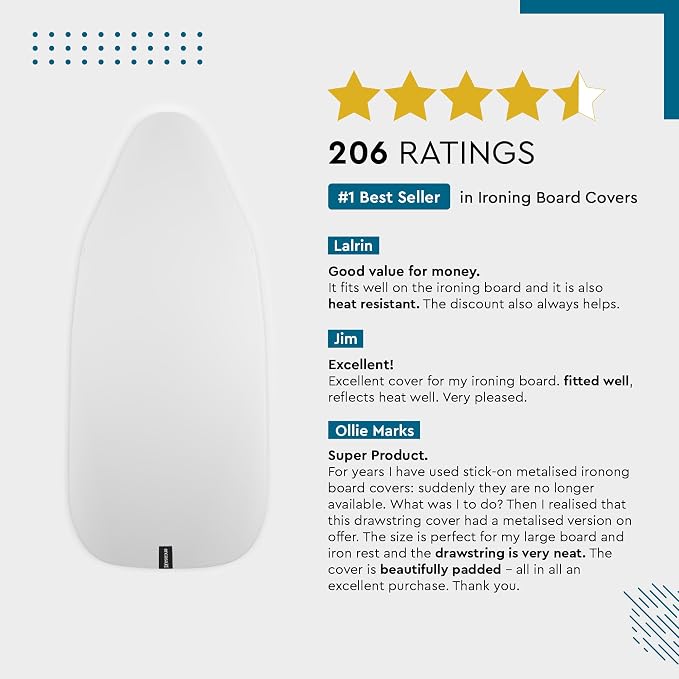 Encasa XO Ironing Board Cover and Pad 54"x15" - Image 5