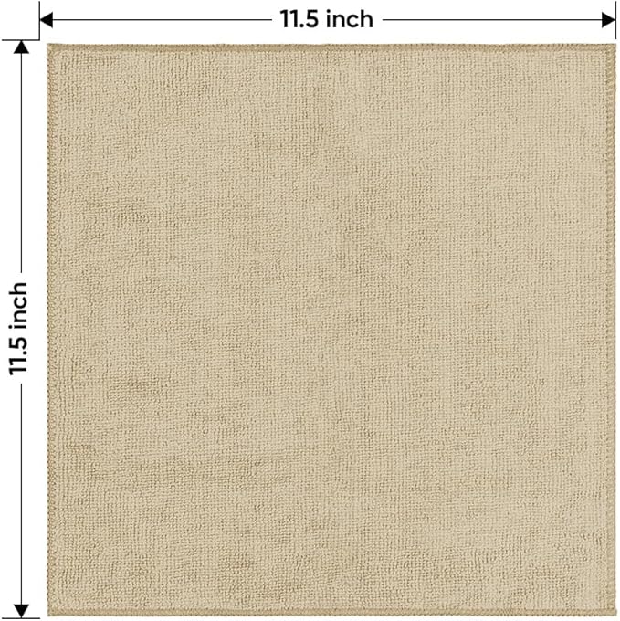 HOMEXCEL Microfiber Cleaning Cloth 20 Pack 11.5 x 11.5 inch Microfiber Towels for Cars Ultra Absorbent Car Washing Cloth Lint Free Streak Free Cleaning Rags for Car, Kitchen Window Brown