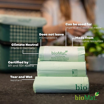 bioMat 2.6 Gallon Compostable Trash Bags, Compost Bags - Image 3