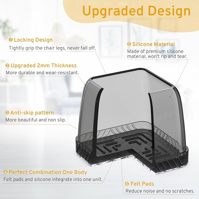 24PCS Extra Small Chair Leg Floor Protectors, Furniture Sliders, Chair Leg - Image 2