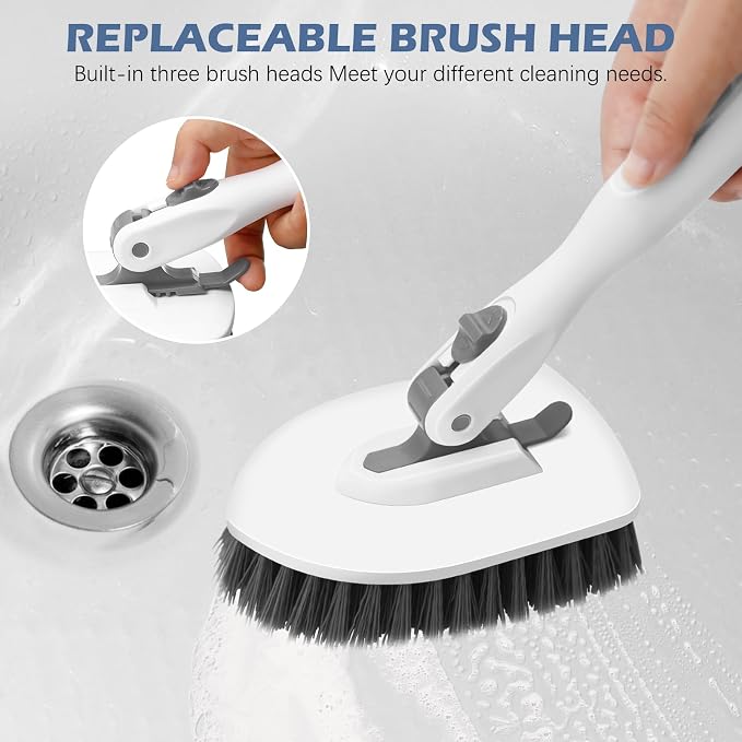 SetSail Floor Scrub Brush, 3-in-1 Tile Tub Floor Scrubber - Image 4