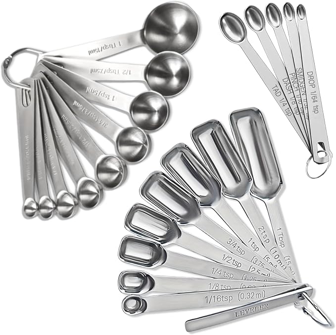 23 Pcs Stainless Steel Measuring Spoons Set by YUNNKEEY