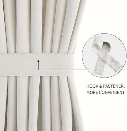 DWCN French Door Curtains Rod Pocket Thermal Blackout Curtain - Image 2