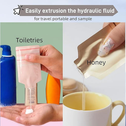 100 Pack 2.36x4.7 inch Heat Seal Sample Mylar Packet for Portable Travel Toiletries Empty Disposable Liquid Shampoo Pouch Single Serving Coffee Powder Condiments Food Storage (Gold)