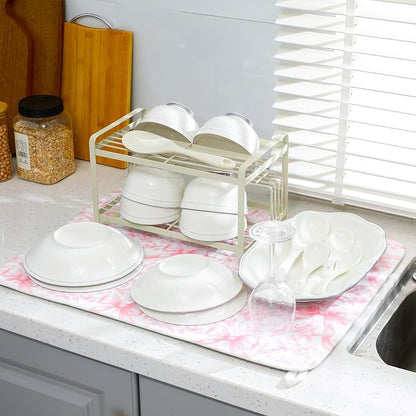 SiliFine 2 Pcs Large Coquette Pink Bow Dish Drying Mat Large - Image 3