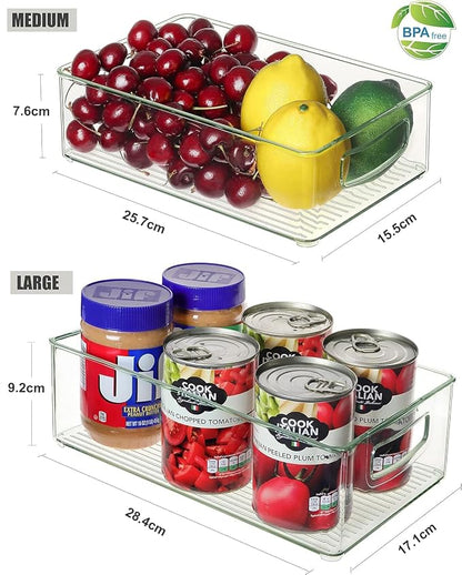 Set of 8 Clear Fridge Organizer Bins, Stackable Refrigerator Organizers and - Image 4