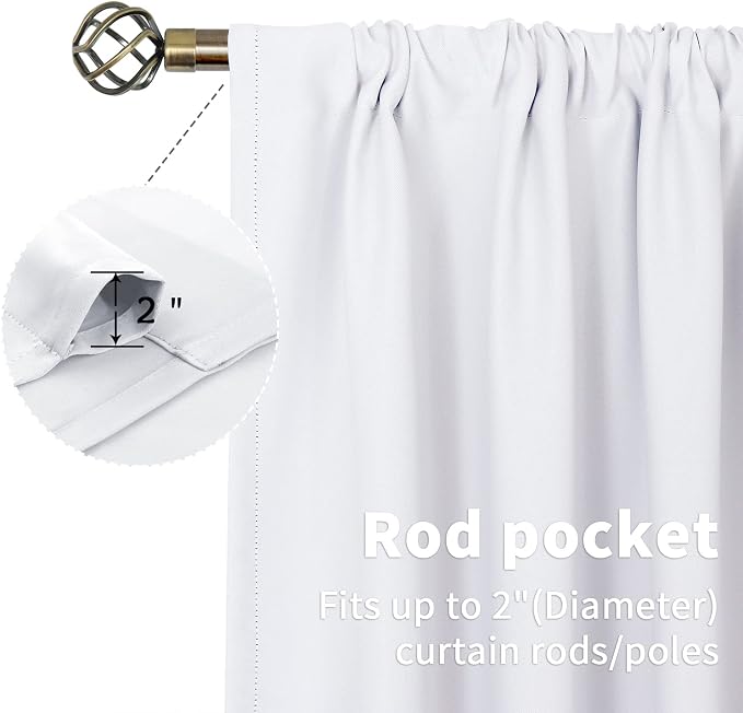 BGment White Curtains 54 Inches Length - Image 4