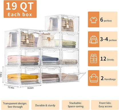 6 Pack Closet Organizers and Storage, Clothes Organizers and Storage, Plastic - Image 3