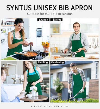 Syntus Apron for Men Women, Adjustable Cooking Kitchen Chef Aprons - Image 6