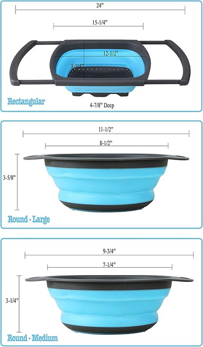 17 in. x 15 in. x 9 in. 16-Gauge Stainless Steel Undermount Single Bowl Bar Prep Kitchen Sink with Collapsible Colander Set and Strainer