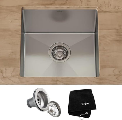 Kraus Kitchen Sink - Kraus Standart Pro 17-Inch Undermount Single Bowl, 16 Gauge Stainless Steel Kitchen Sinks, KHU101-17