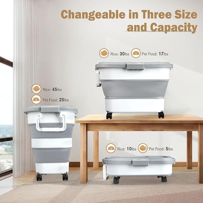Komzon Rice Storage Container, Collapsible Airtight Food Storage Containers - Image 7