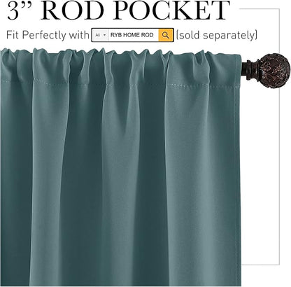 RYB HOME Small Curtains Blackout - Image 2