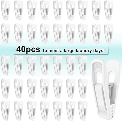 Hanger Clips for Velvet Hangers, Non-Slip Plastic Clips Pant Skirt Hanger Clips - Image 5