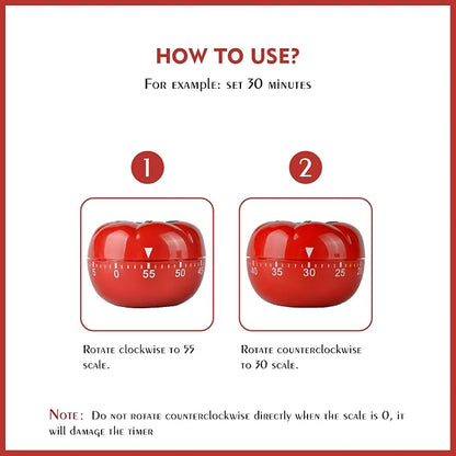Jayron JR-WG017 Kitchen Cooking Timer Tomato Cartoon Mechanical Countdown Hour - Image 2