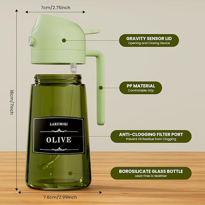 LAKUMIQI 2 in 1 Oil Sprayer for Cooking, 16oz Olive Oil Dispenser Bottle for - Image 2