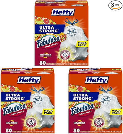 Hefty Ultra Strong 13 Gallon Trash Bags, Tall Kitchen Trash Bags 13 Gallon Size by Hefty