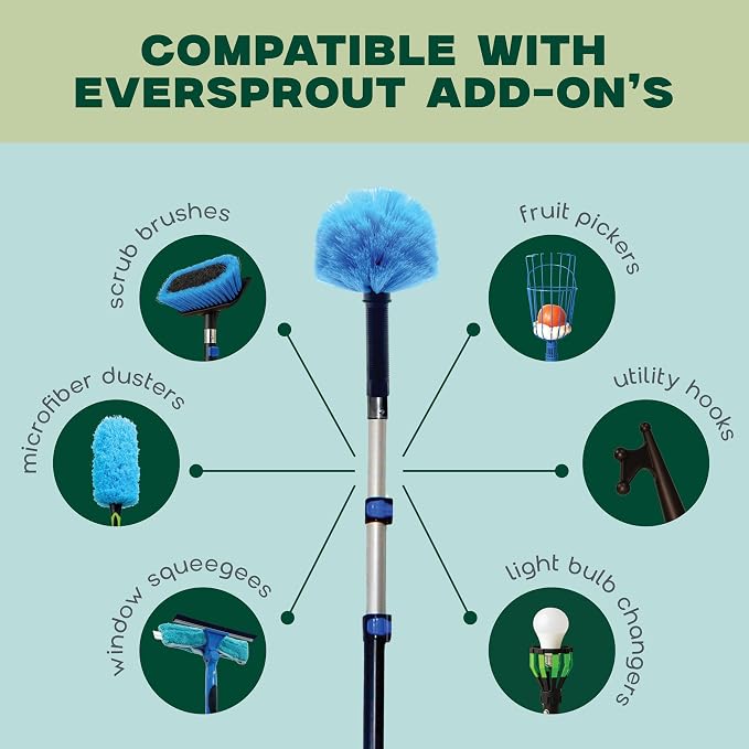 EVERSPROUT 1.5-to-3 Foot Cobweb Duster and Extension-Pole Combo | Hand Packaged - Image 5