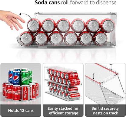 Sorbus Soda Can Organizer for Refrigerator Stackable Can Holder Dispenser - Image 6