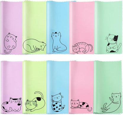 Sinmoe 20 Pcs Microfiber Cleaning Cloth Cute Kitty Cat Design Microfiber Cloth by Sinmoe