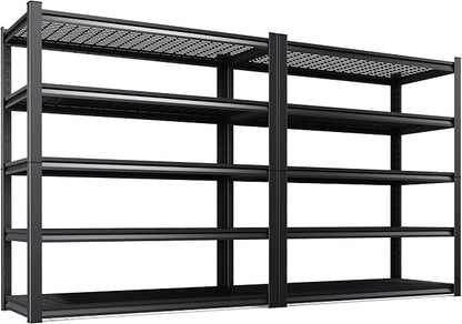 Set of 2 Garage Shelving-3000 lbs 5 Tier Storage Shelves, Adjustable Heavy Duty by Unknown