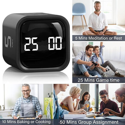 Rotating Pomodoro Timer 5, 10 50 Minutes Preset, Desk Productivity Timer w/Gra - Image 9