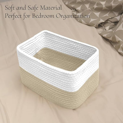 Hopegiver Woven Storage Baskets 11x8x7 Inch, 3 Pack Collapsible Cube Storage Bin - Image 5