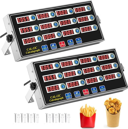 Relaxweex 2 Pack Commercial 12 Channel Digital Kitchen Timer, Wall Mount or by Relaxweex