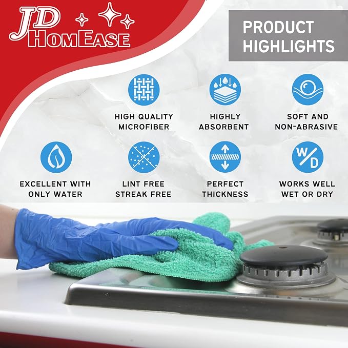 Microfiber Cleaning Cloths, 120 Pack, All-Purpose, Highly Absorbent, Washable - Image 4