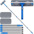 6.7 Feet Window Squeegee, 2-in-1 Window Cleaner Tool with Extension Poles, Squeegee for Window Cleaning Kit, Window Washing Equipment for Car Windshield Glass Door Indoor Outdoor High Windows