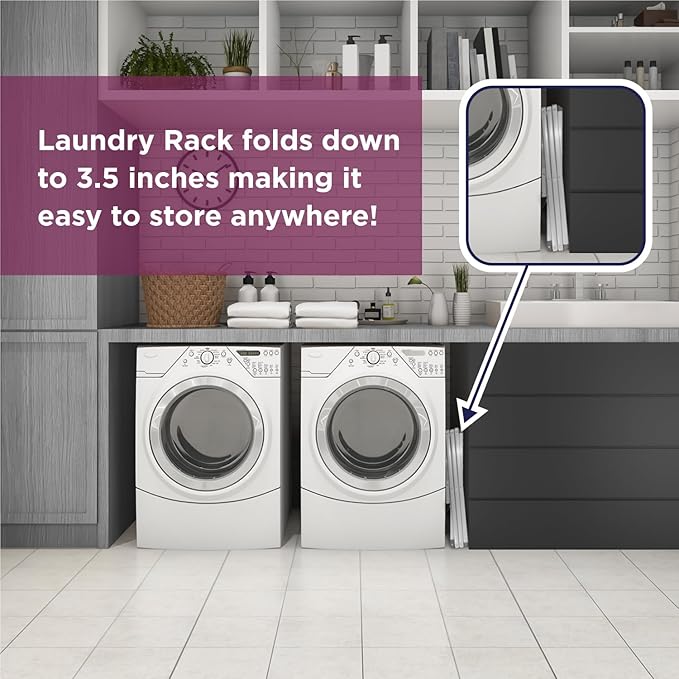 BLACK+DECKER Laundry Organization Expandable/Collapsible Clothes Drying Rack. - Image 6