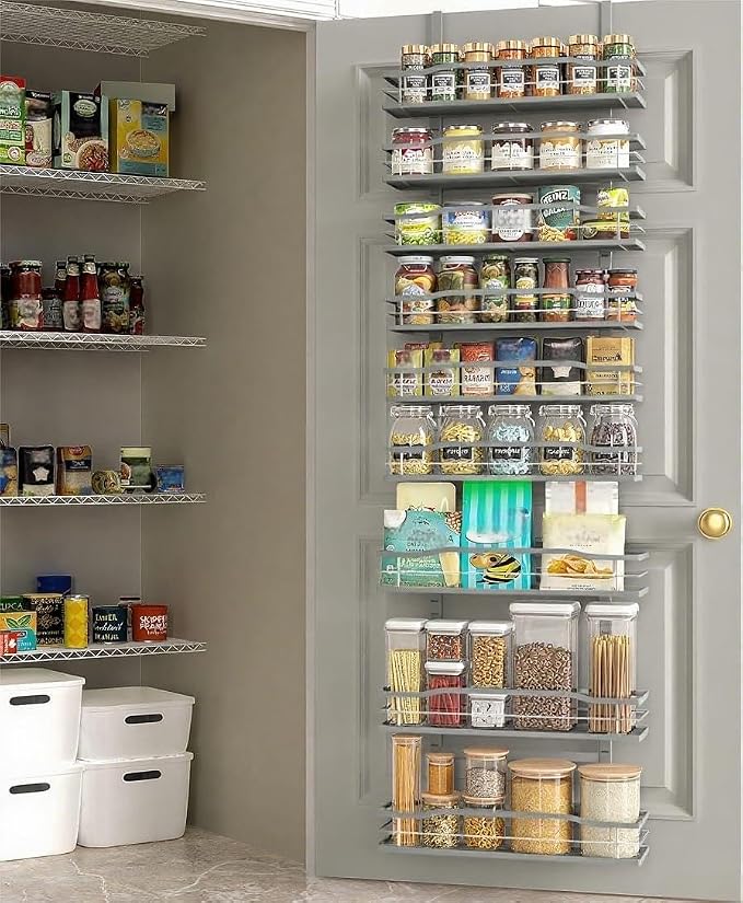 Moforoco Grey 9-Tier Over The Door Pantry Organizer, Pantry Organization and by MOFOROCO