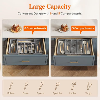 Lifewit Silverware Drawer Organizer and Utensil Organizer Set, Expandable - Image 2