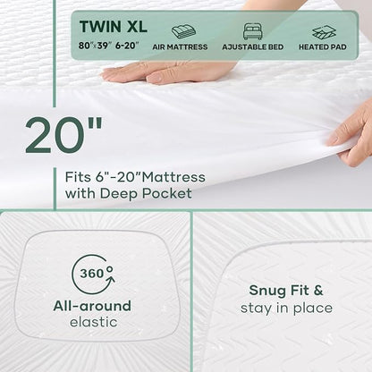 Ohgeni 100% Waterproof Mattress Protector, Twin XL-2 Pack, Fitted Sheet - Image 8