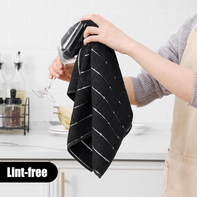 Homaxy Microfiber Kitchen Towels and Dishcloths Set, 12 Pack Soft and Absorbent - Image 4