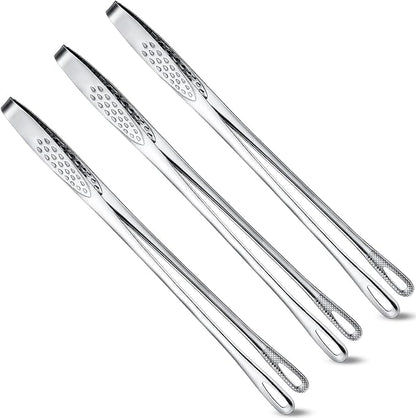 Geiserailie 3 Pcs 9.4inch Korean BBQ Tongs Stainless Steel Kitchen Tweezers by Geiserailie