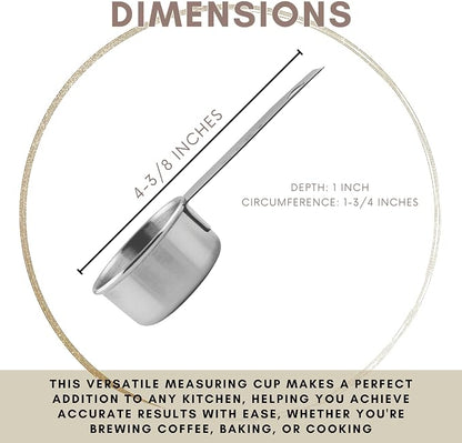 1/8 Cup Stainless Steel Measuring Cup | Sturdy Metal 30 ml | 30 cc | 1 oz | - Image 3