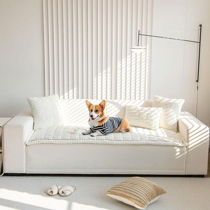 OTOB Couch Cover for Dogs Washable, Non Slip Plush Sofa Covers for 3 Cushion - Image 9