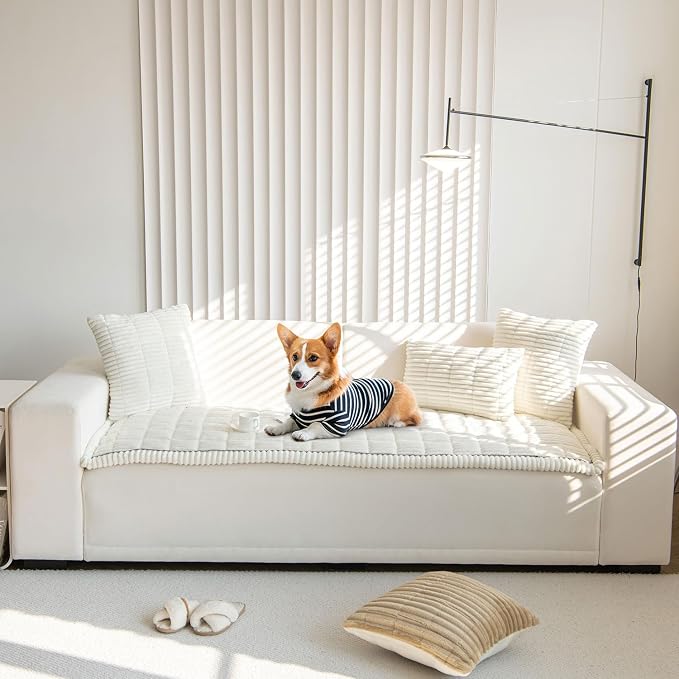 OTOB Sofa Covers for 3 Cushion Couch Washable, Fuzzy Non Slip Pet Friendly - Image 7
