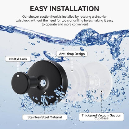 4 PCS Suction Cup Hooks for Shower, Stainless Steel No Drill Towel Hooks - Image 7