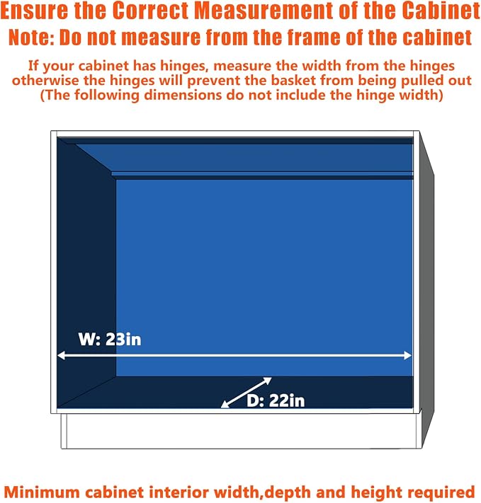Pull Out Cabinet Organizer 22½" W x 21½" D, Heavy Duty Cabinet Pull Out Shelves - Image 4