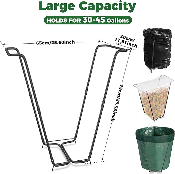2PCS Outdoor Trash Bag Holder Metal Garden Trash Bag Holder - Image 2